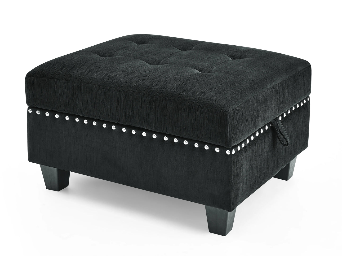 L shape Modular Sectional Sofa,DIY Combination，Black Velvet