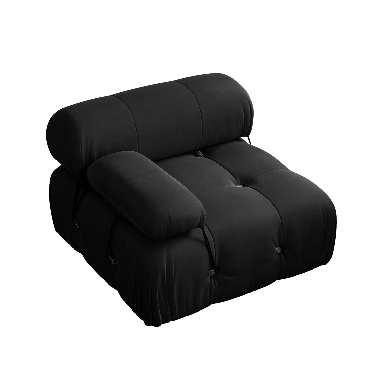 Minimalist Sectional Sofa for Living Room Black Velvet Fabric Modular Couches with Ottomans Comfortable Lounge Couch Sofas Sets